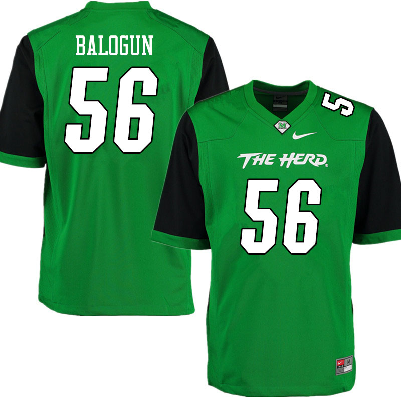 Men #56 Emmanuel Balogun Marshall Thundering Herd College Football Jerseys Sale-Gren